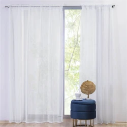 CORTINA DECORATIVA TRANSLUCIDA BLANCA LARGA