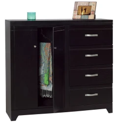 Cómoda Espiga (Chocolate) – Cómoda con Acabado en Color Chocolate, Diseño Elegante y Espacioso para Almacenamiento Funcional