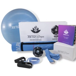 Tapete para Hacer Ejercicio / Kit de Iniciación para Yoga 7 Piezas – Set Completo de Accesorios para Yoga y Ejercicios de Bienestar, Incluye Tapete Antideslizante, Bloques y Correa