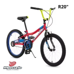 Bicicleta Infantil Mercurio R.20 Troya – Bicicleta Resistente y Segura para Niños, Color Rojo, Perfecta para Ejercicio y Aventuras al Aire Libre