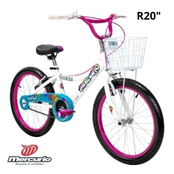 Bicicleta Infantil Mercurio R.20 Sweetgirl – Bicicleta Segura y Robusta para Niñas, Estructura de Acero, Ideal para Ejercicio y Diversión al Aire Libre