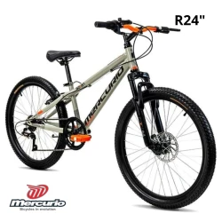 Bicicleta Mercurio R.24 MTB Seven – Bicicleta de Montaña Todo Terreno con Frenado V y Diseño Robusto, Ideal para Aventuras al Aire Libre