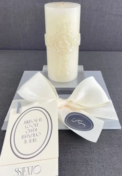 Cirio chico cruz marfil